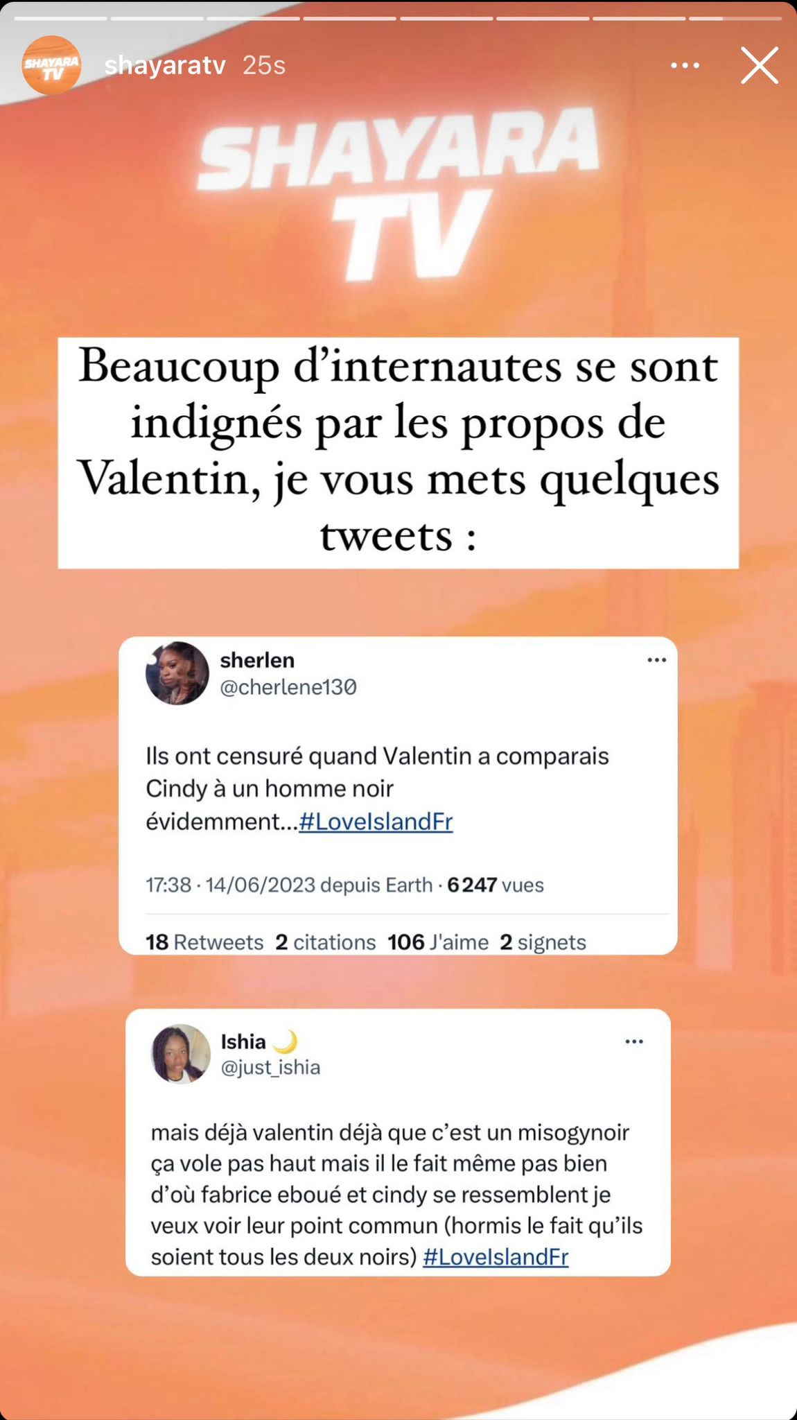 Love Island : Valentin accusé de racisme envers Cindy, ses propos ne passent pas