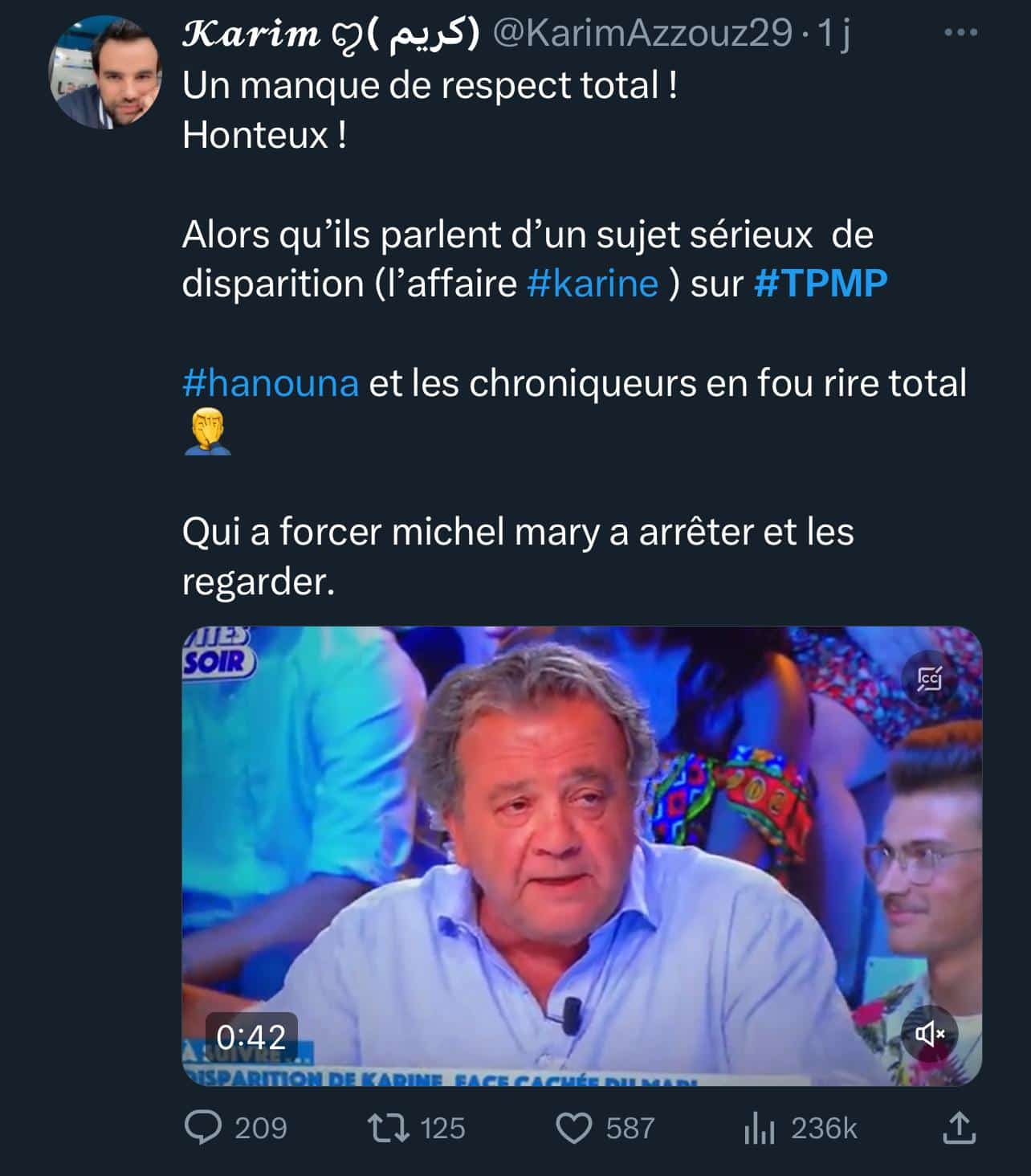 Tweet Disparition de Karine Esquivillon