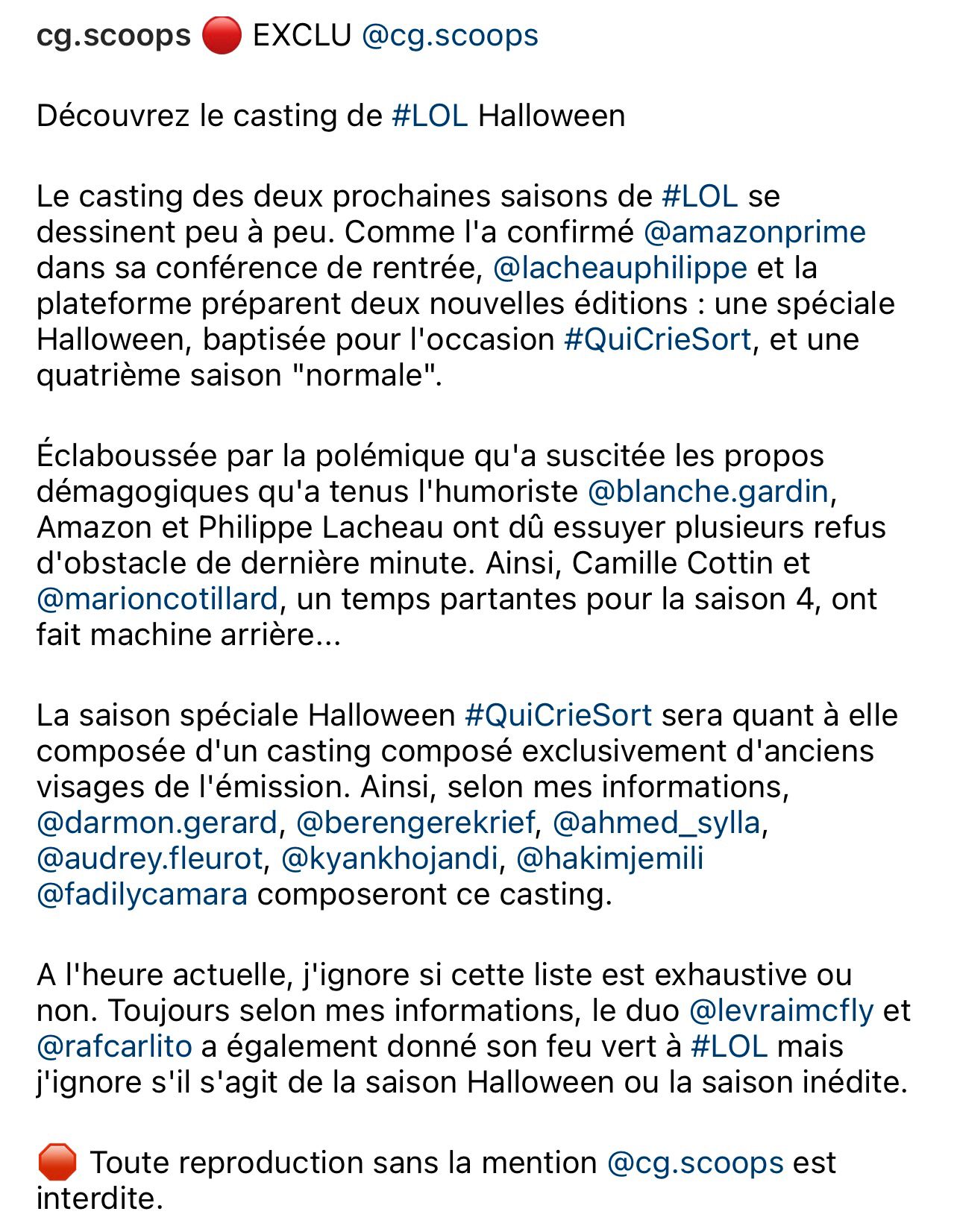 LOL : qui rit, sort : le casting de la saison Halloween se précise 