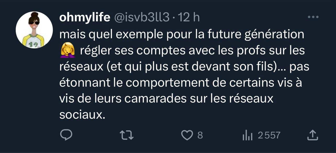 Amélie Neten dénonce le comportement du professeur de son fils, ça ne passe pas 