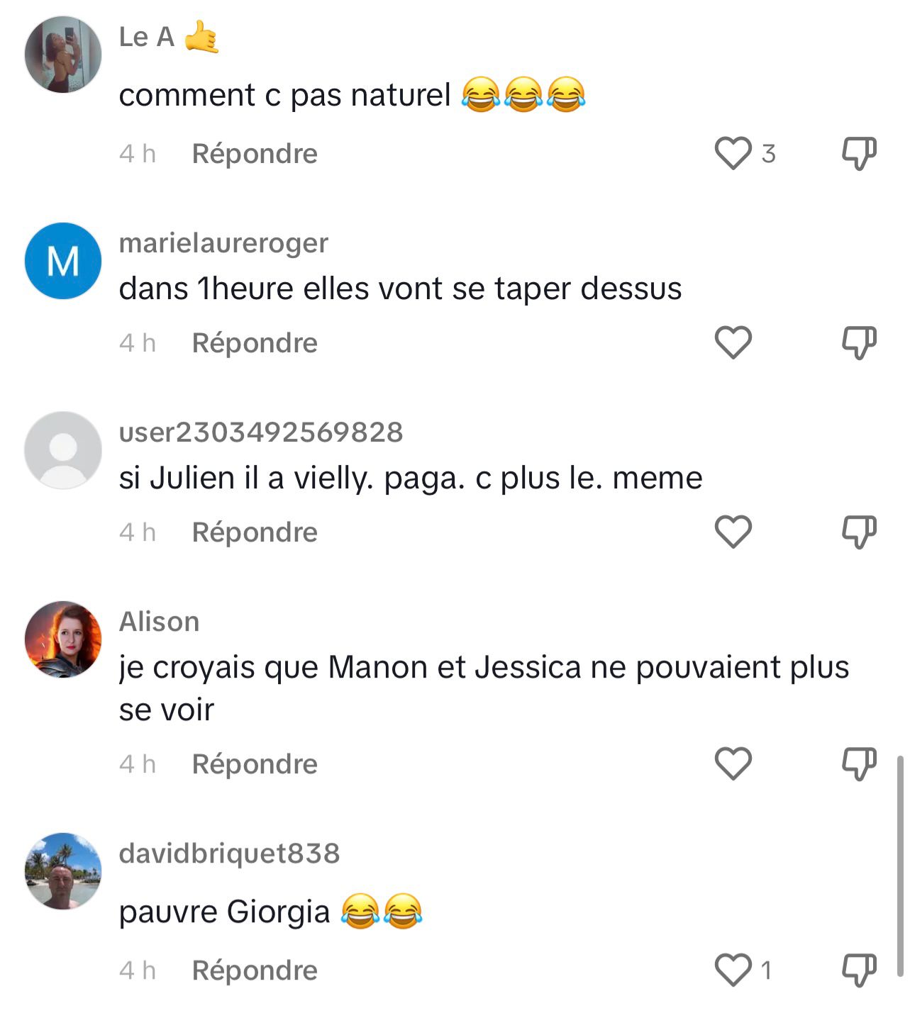 Commentaires TikTok