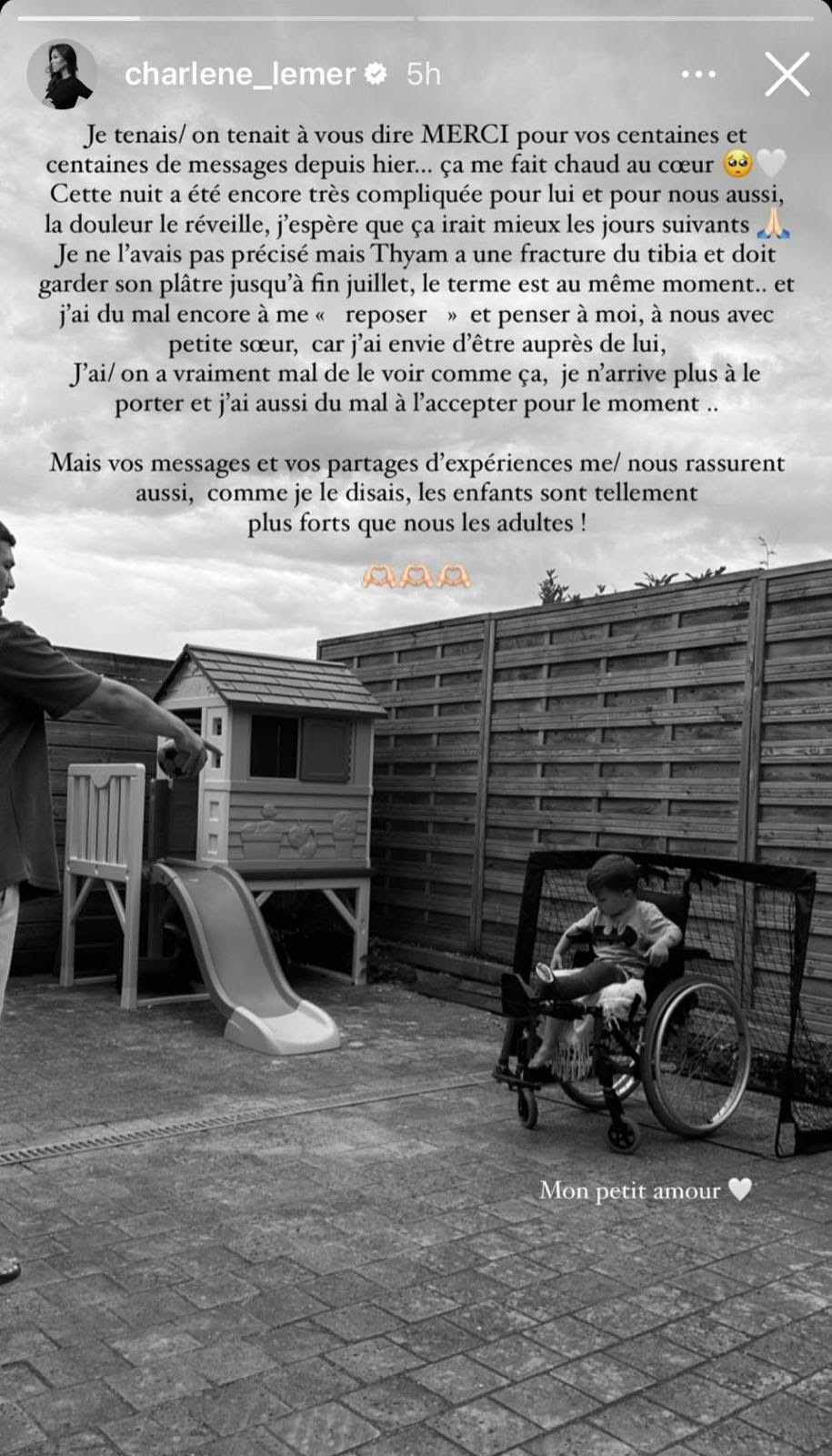 'J'ai vraiment mal...' : le fils de Charlène Le Mer en fauteuil roulant, elle craque