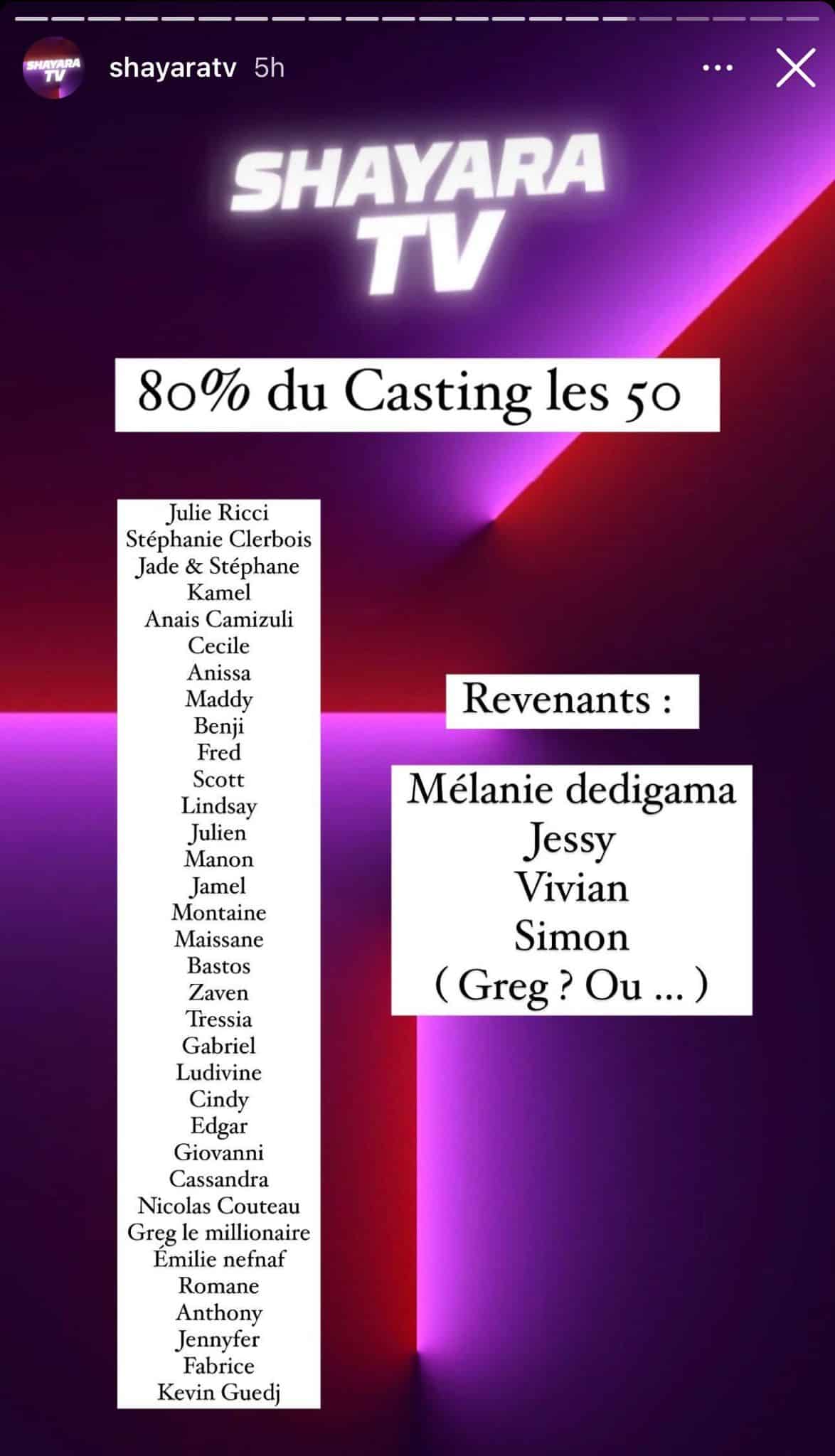 Les Cinquante : Greg le millionnaire, Montaine, Mélanie Dedigama... le casting complet de la saison 2 se précise 