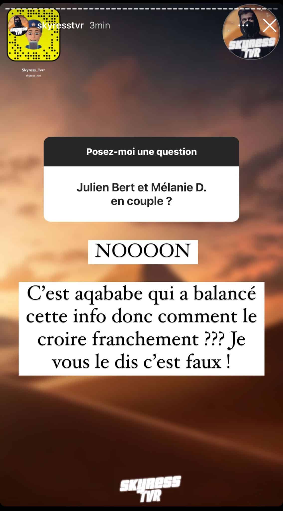 Mélanie Dedigama : toujours en couple avec Julien Bert ? Leur relation actuelle se précise 