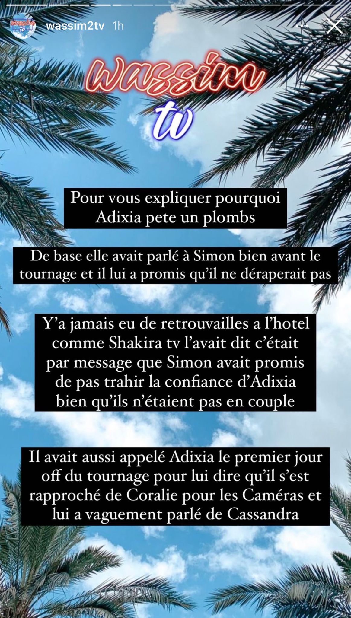 Adixia : trompée par Simon Castaldi avec Cassandra Jullia, elle montre des messages compromettants