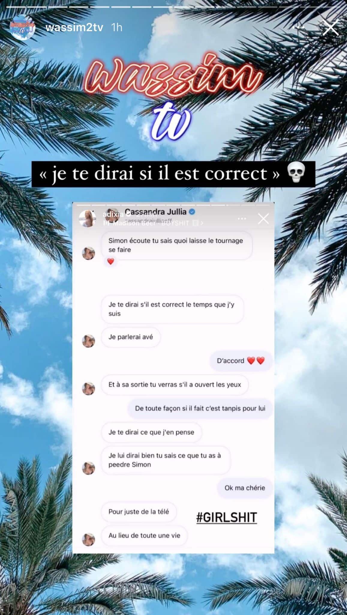 Adixia : trompée par Simon Castaldi avec Cassandra Jullia, elle montre des messages compromettants