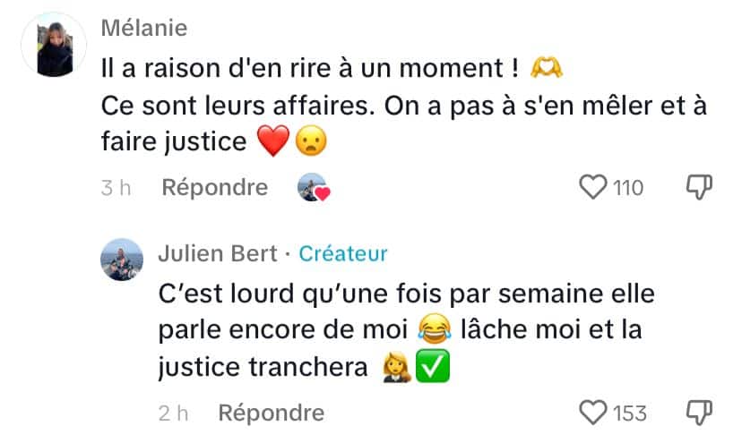 'S'il te plaît laisse moi' : Julien Bert tacle son ex Hilona Gos, les internautes voient rouge