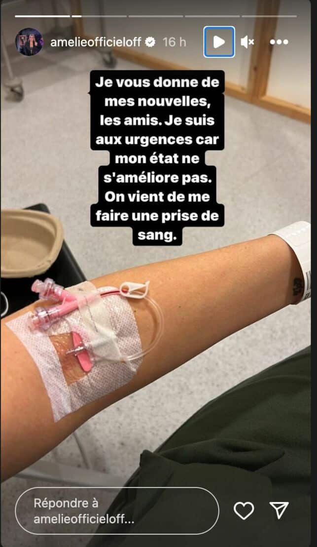 "Je suis aux urgences" : Amélie Neten se livre quant à son état de santé