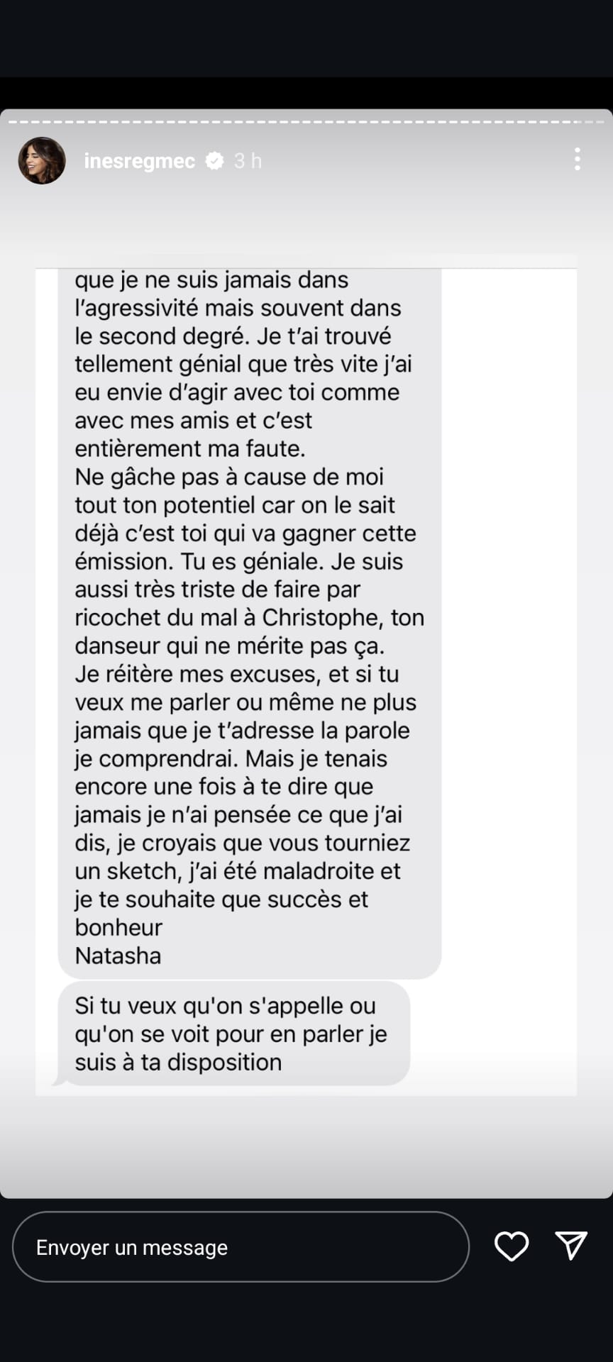 Inès Reg : en conflit avec Natasha St-Pier ? Elle dit tout ce qu'il s'est passé