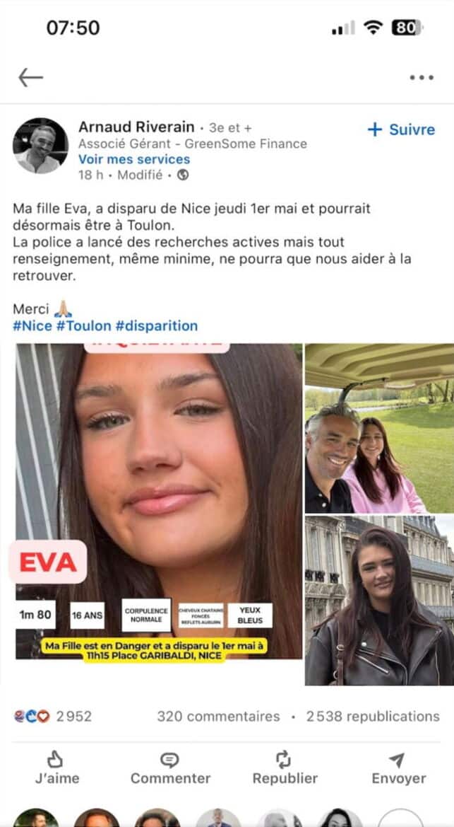 Premiers baisers : la fille de 16 ans d'un acteur de la série est portée disparue