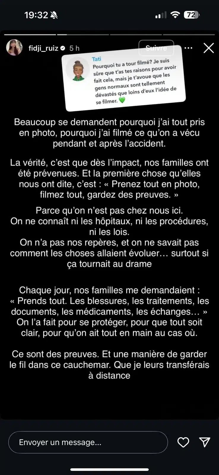 Fidji Ruiz : accusée d'avoir menti à propos de son accident avec son mari Anas, elle met les choses au clair
